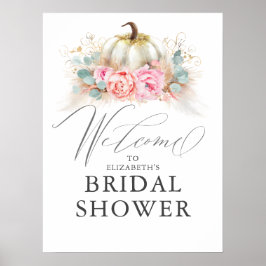 För alla fester - Affisch med pumpa i rosa blommor