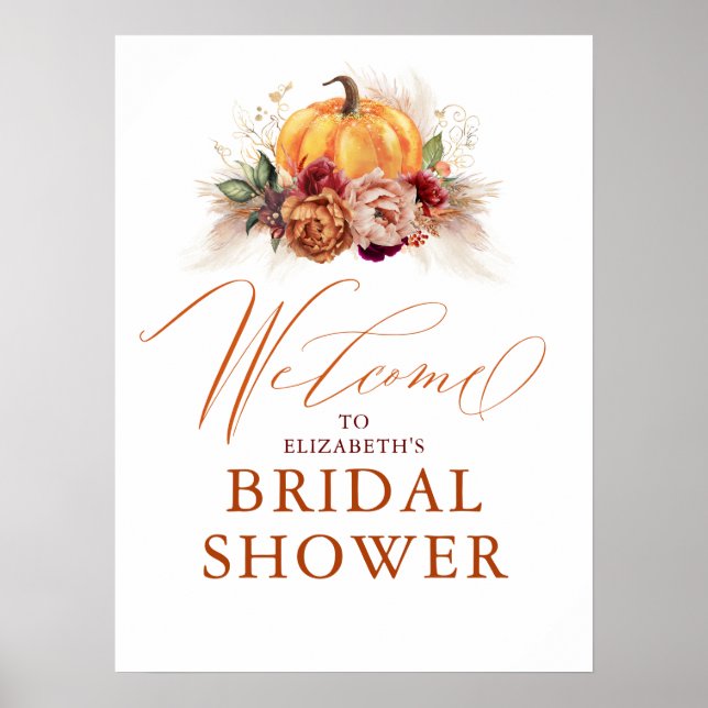 För alla fester - Pumpa Rost Terrakotta Blommor Po Poster (Framsidan)