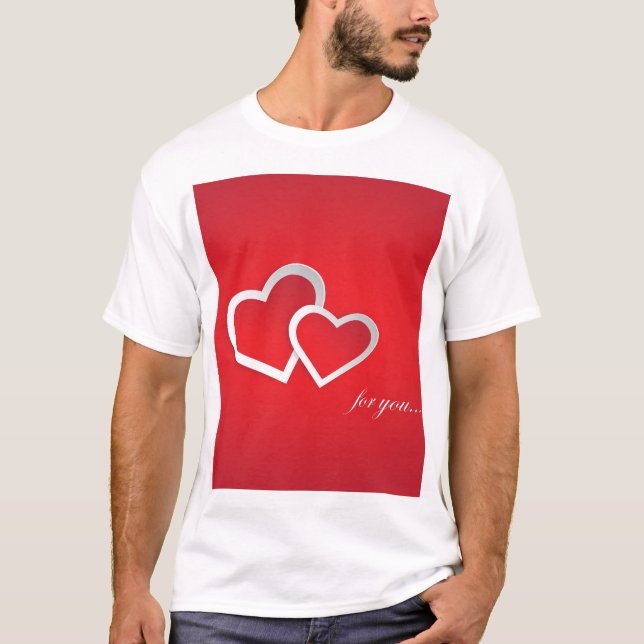 För alla hjärtans dag Hearts design T Shirt (Framsida)