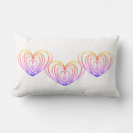 För alla hjärtans dagshjärtor Front and Back White Lumbarkudde