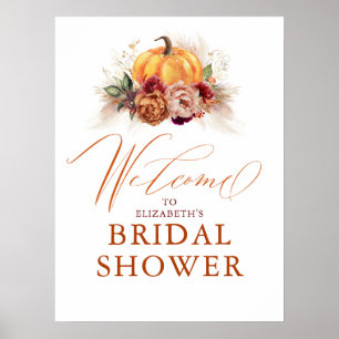 För alla Party - Pumpkin Rust Terracotta Flowers P Poster