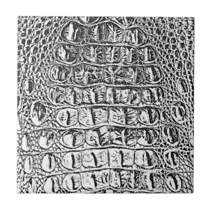 FÖR ALLIGATORLÄDER FÖR VINTAGE "HORNBACK" SVART KAKELPLATTA