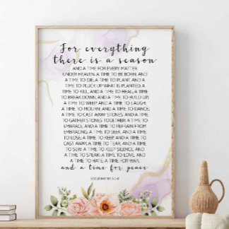 För allt som finns, Ecclesiastes 3:1-8 Poster