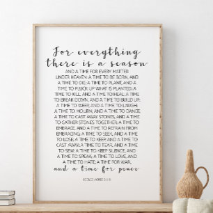 För allt som finns, Ecclesiastes 3:1-8 Poster