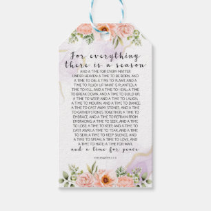 För allt som finns, Ecclesiastes 3:1-8 Presentetikett