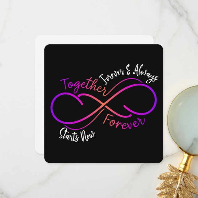 För alltid - Alla hjärtans dagskort Tack Kort (Fram/Back In Situ)