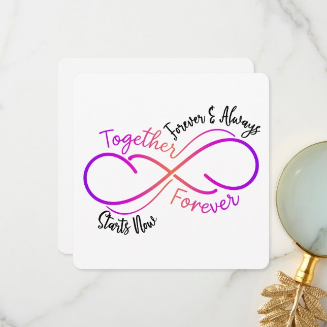 För alltid - Alla hjärtans dagskort Tack Kort (Fram/Back In Situ)