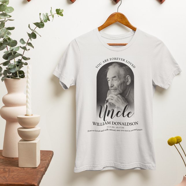 För alltid älskad farbror | Foto minnes T-shirt (Skapare uppladdad)