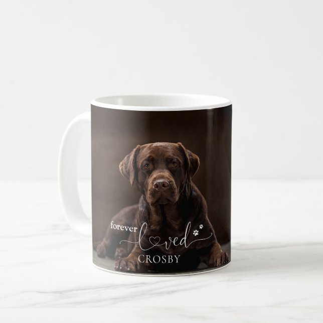 För Alltid Älskad Husdjur Förlust Minnesgåva Kaffemugg (Framsida vänster)
