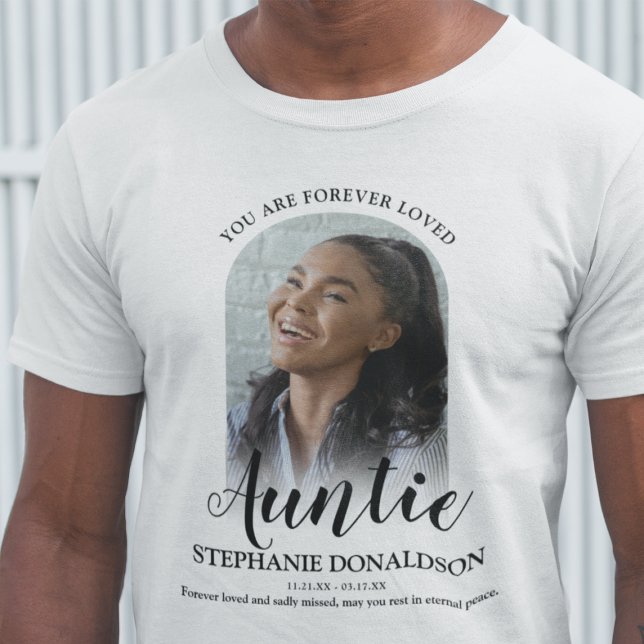 För alltid älskade faster | Foto minnes T-shirt (Skapare uppladdad)