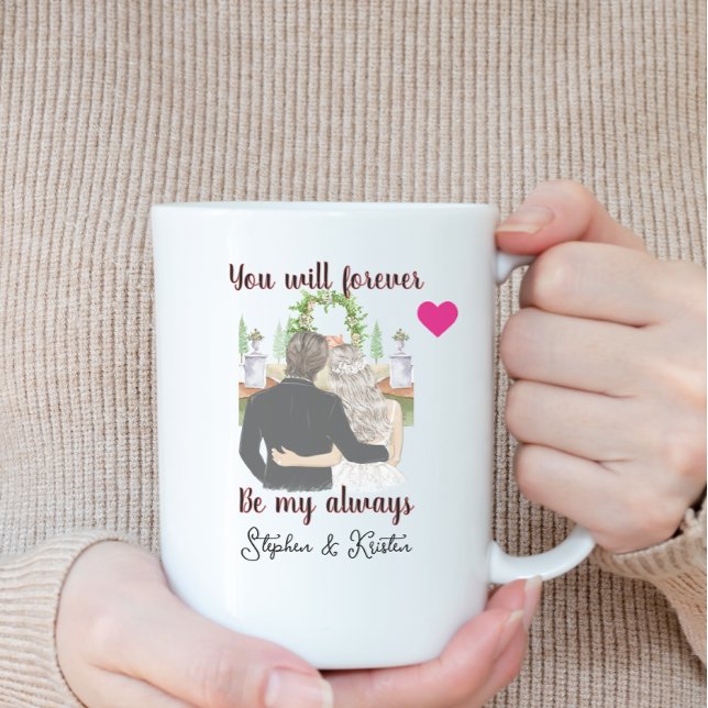 För alltid bröllop-årsdagen kaffemugg (Skapare uppladdad)