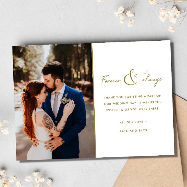 För alltid Elegant bröllop Photo Tack (Forever Always Elegant Wedding Photo Thank You)