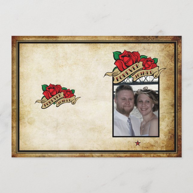 För alltid Gått med Ro Urban Tattoo-Bröllopsprogra Program (Framsida)