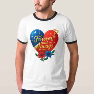 För alltid, hjärtat Nyckel T-Shirt FreeFit