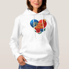 För alltid Hoodie | Romantic Heart & Nyckel Des T Shirt