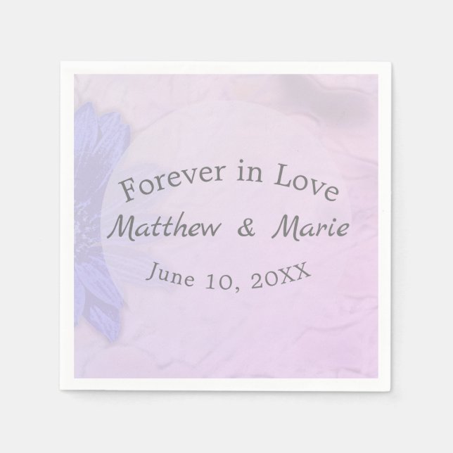 För alltid i Blommigten Kärlek Loely Lavender Pappersservett (Framsidan)