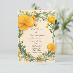 För alltid i bloom Buttercupbröllopsinbjudan