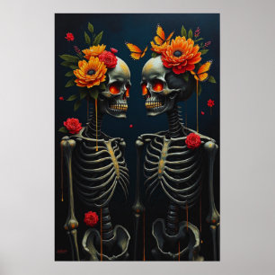 För alltid i Bloom: Skeleton Älskare med Golden So Poster