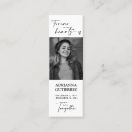 För alltid i Dikt Fotobegravning Mini Visitkort