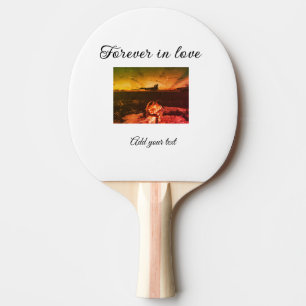 För alltid i kärlek lägger du till ett par foto br pingisracket