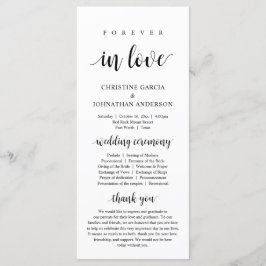 För alltid i kärlek, Modern Bröllop Ceremony Program