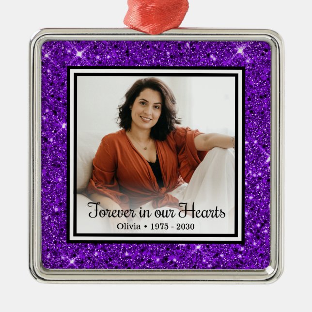 För alltid i Lilan Glitter vid minneshögtiden Julgransprydnad Metall (Framsidan)