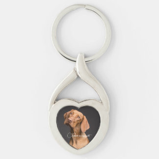 För alltid i mitt hjärta, i min väns minne, twisted heart silverfärgad nyckelring