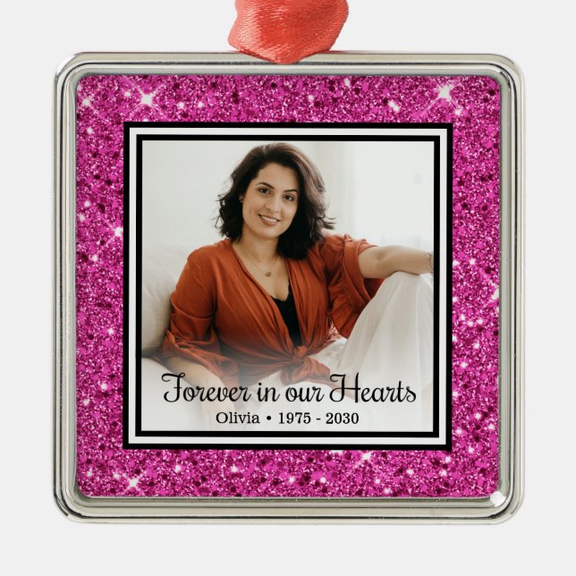 För alltid i Rosan Glitter vid minneshögtiden Julgransprydnad Metall (Framsidan)