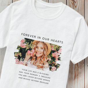 För alltid i vår Hearts Anpassningsbar Photo Mem T Shirt