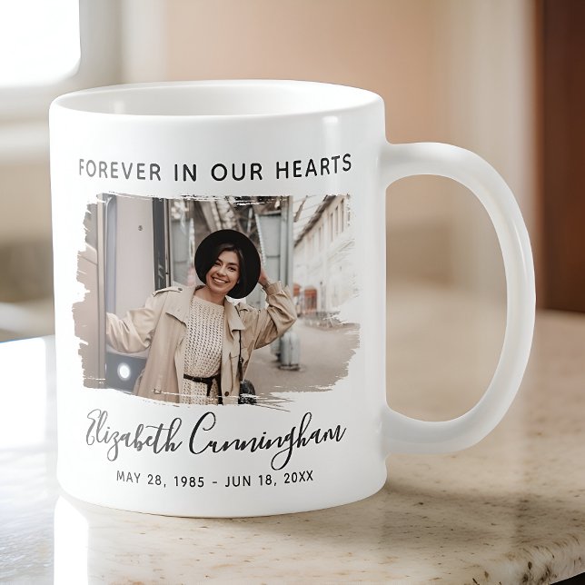 För alltid i vår Hearts Anpassningsbar Photo Memor Kaffemugg (Skapare uppladdad)