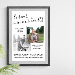 För alltid i vår Hearts Anpassningsbar Photo Memor Poster