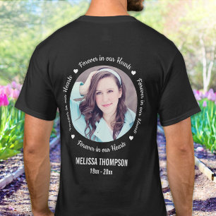 För alltid i vår Hearts Personlig Photo Memorial T Shirt
