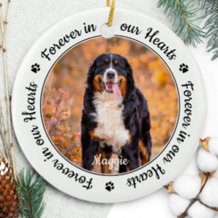 För alltid i vår Hearts Pet Loss Gift Hund Memoria Julgransprydnad Keramik