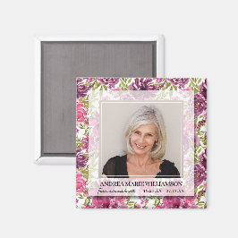 För alltid i vår Hearts Photo Blommigt Magnet