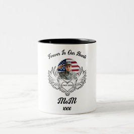 För alltid i vår hörsel, begravningsfotominnesstun Två-Tonad mugg