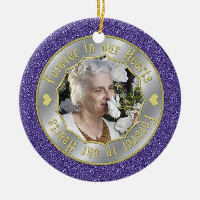 För alltid i vår minnesstund i julen julgransprydnad keramik (Framsidan)