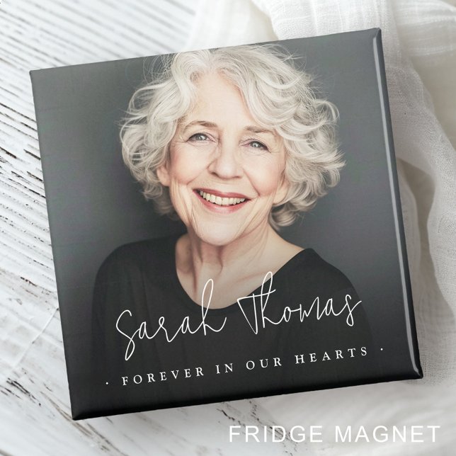 För alltid i våra hjärtan, begravningsminneskylen magnet (Forever in our hearts funeral memorial fridge magnet)