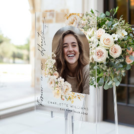 För alltid i våra hjärtan Blommigt Foto Funeral We