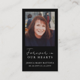 För alltid i våra hjärtan - ett enkelt vanligt bön visitkort