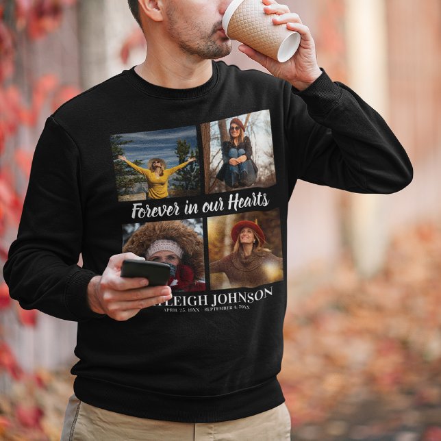 För alltid i våra hjärtan | Fotokollage Lång Ärmad Tröja (Skapare uppladdad)