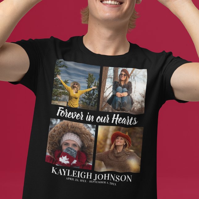 För alltid i våra hjärtan | Fotokollage T Shirt (Skapare uppladdad)