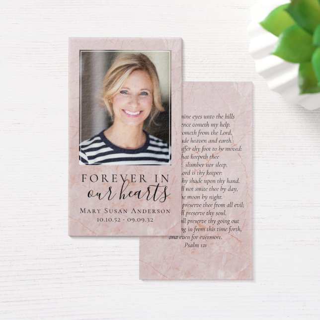 För alltid i våra hjärtan - fotopatsterkort visitkort (Skivbord)