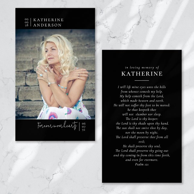 För alltid i våra hjärtan - fotopatsterkort visitkort (Skapare uppladdad)