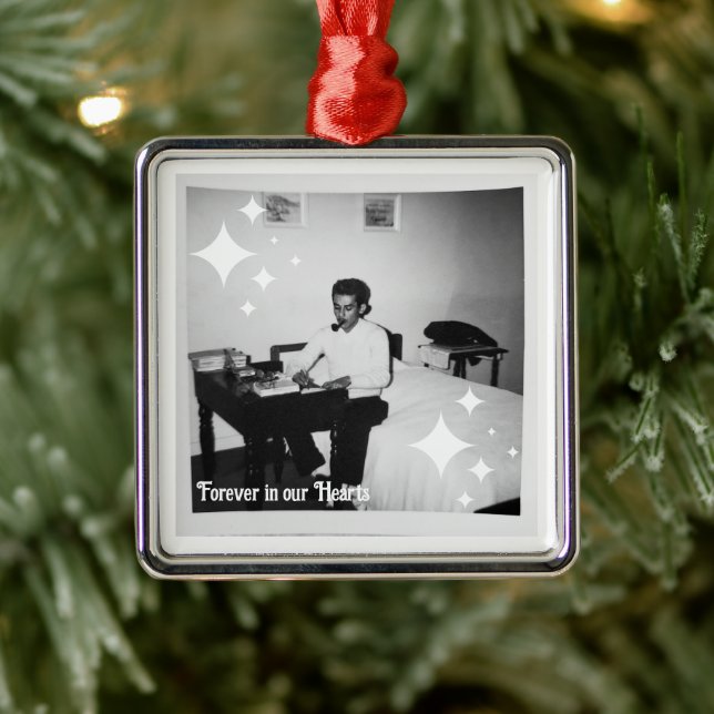 För alltid i våra hjärtan julgransprydnad metall (Träd)