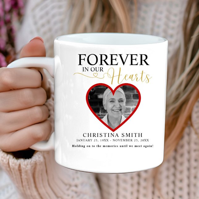 För alltid i våra hjärtan.. kaffemugg (Skapare uppladdad)
