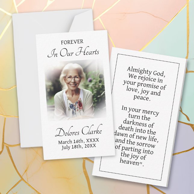 För alltid i våra hjärtan | Memorial Bookmark Pray Anteckningskort (Skapare uppladdad)