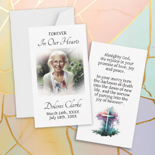För alltid i våra hjärtan Memorial Bookmark Pray Anteckningskort