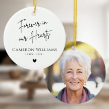 För alltid i våra hjärtan, minnesbild, modern vit