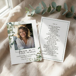 För alltid i våra hjärtan - Psalm Photo Prayer Car Visitkort