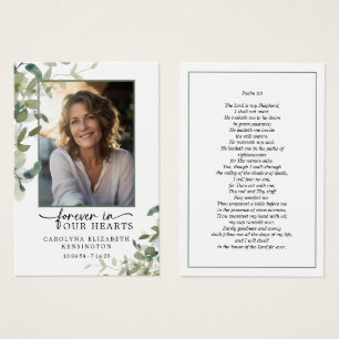 För alltid i våra hjärtan - Psalm Photo Prayer Car Visitkort